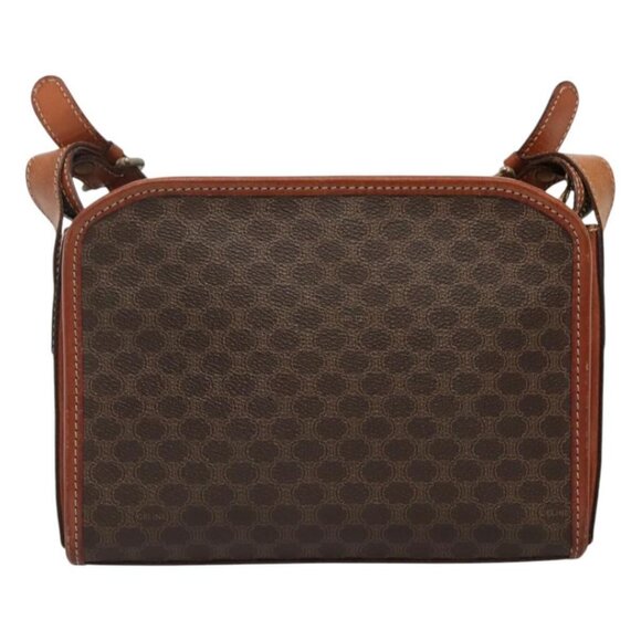 CELINE Macadam Canvas Shoulder Bag PVC Brown Gold Auth 114345 - Picture 4 of 14